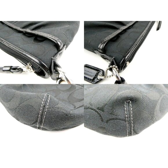 Coach Black Signature Fabric Crossbody Bag With Adjustable Strap & Zip Closure - Picture 11 of 13